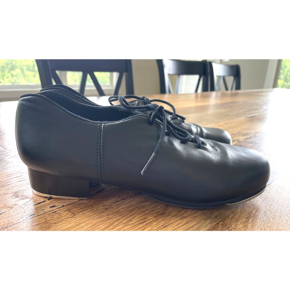 Capezio CG19 Black Cadence Teletone Tap Shoes Leather Size 8M - Picture 5 of 9